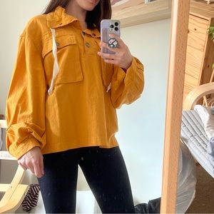 NWT Urban Outfitters Out From Under Oversized Mustard Henley Shacket